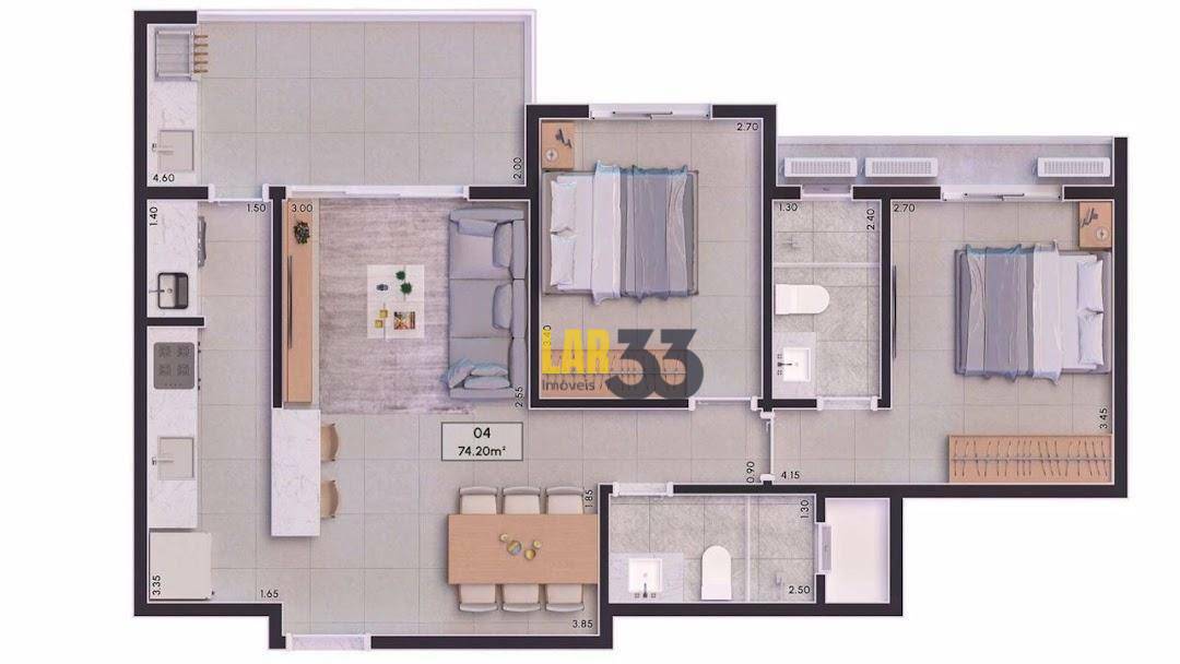 Apartamento à venda com 2 quartos, 71m² - Foto 8