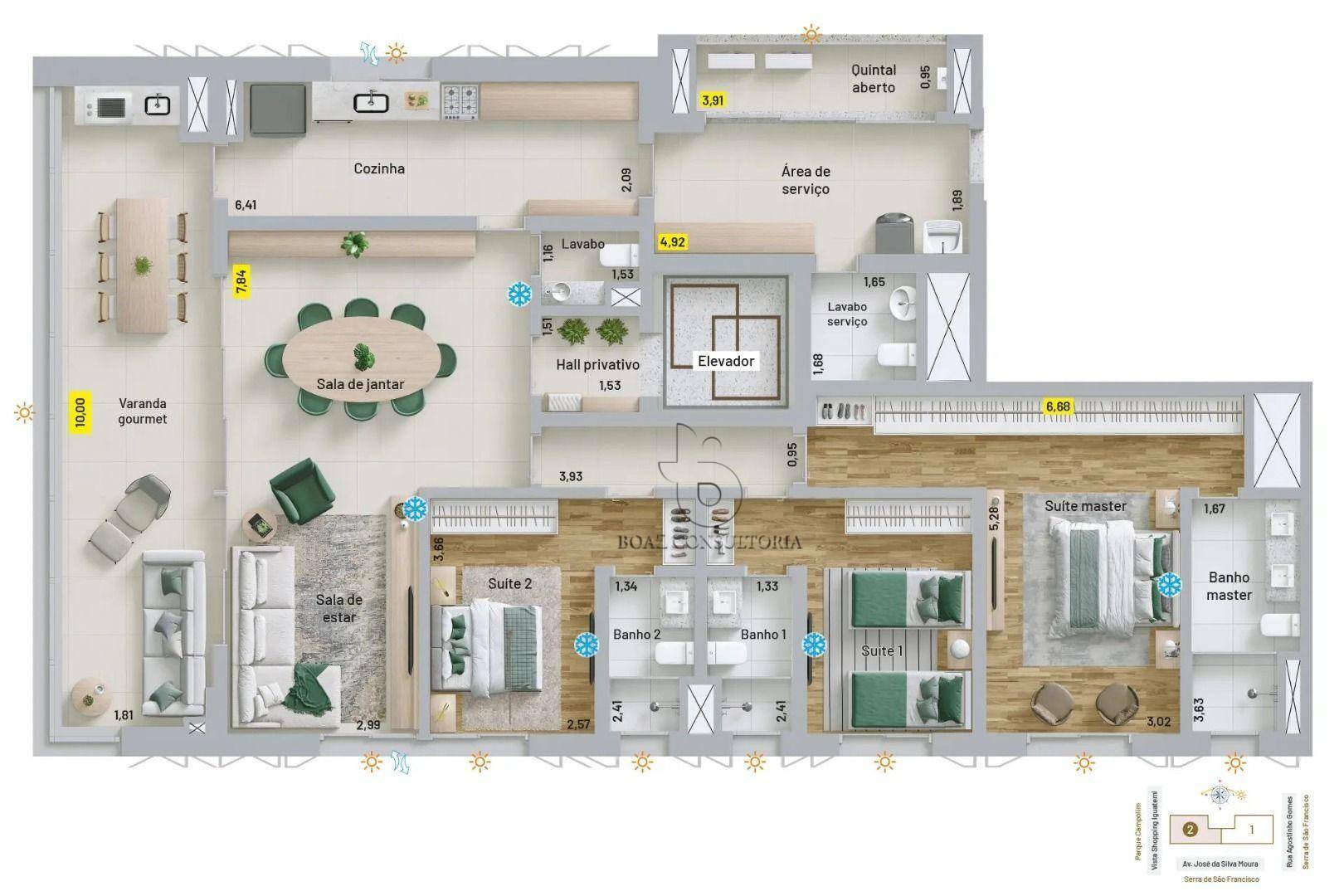 Apartamento à venda com 3 quartos, 184m² - Foto 11