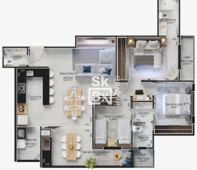 Apartamento à venda com 3 quartos, 100m² - Foto 2