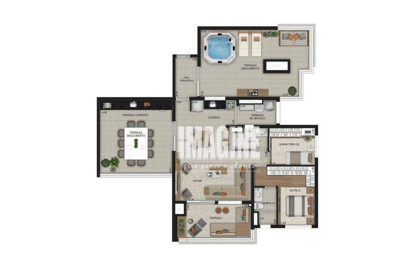 Apartamento à venda com 2 quartos, 157m² - Foto 1