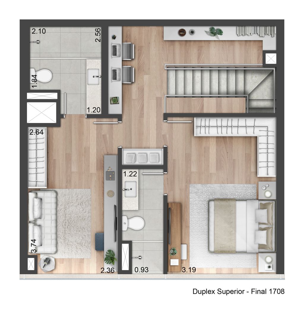 Apartamento à venda com 1 quarto, 55m² - Foto 2