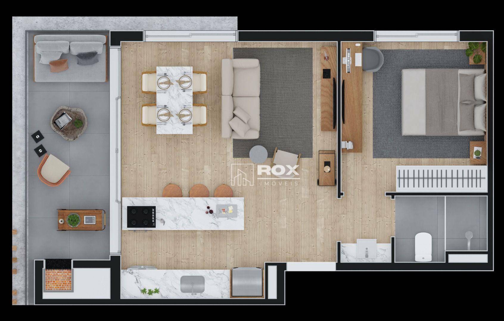 Apartamento à venda com 1 quarto, 54m² - Foto 4