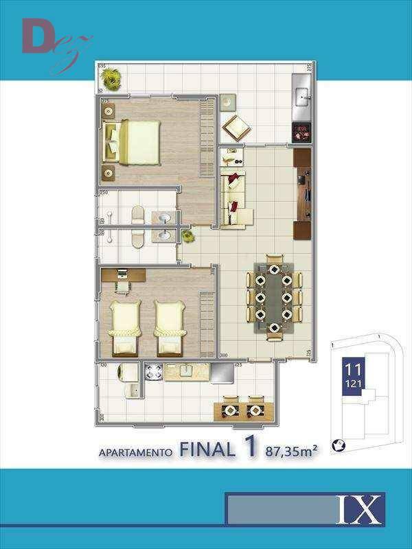 Apartamento à venda com 2 quartos, 87m² - Foto 2