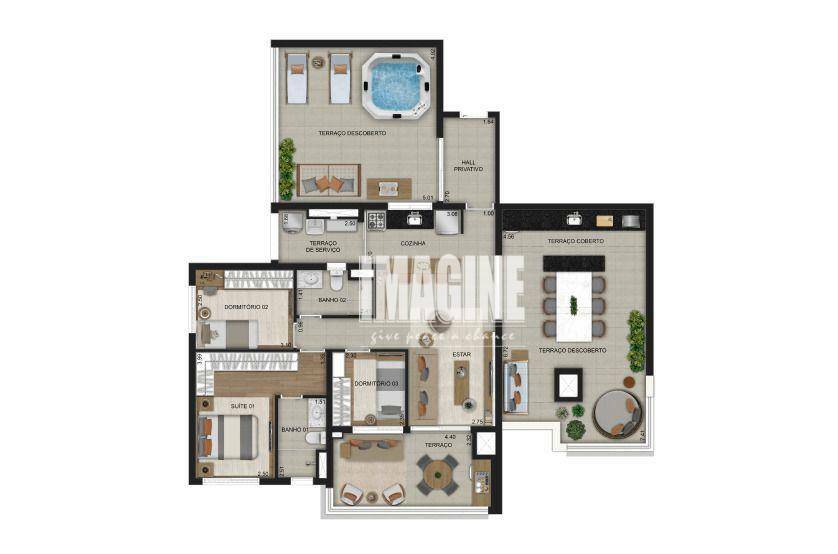 Apartamento à venda com 3 quartos, 157m² - Foto 1