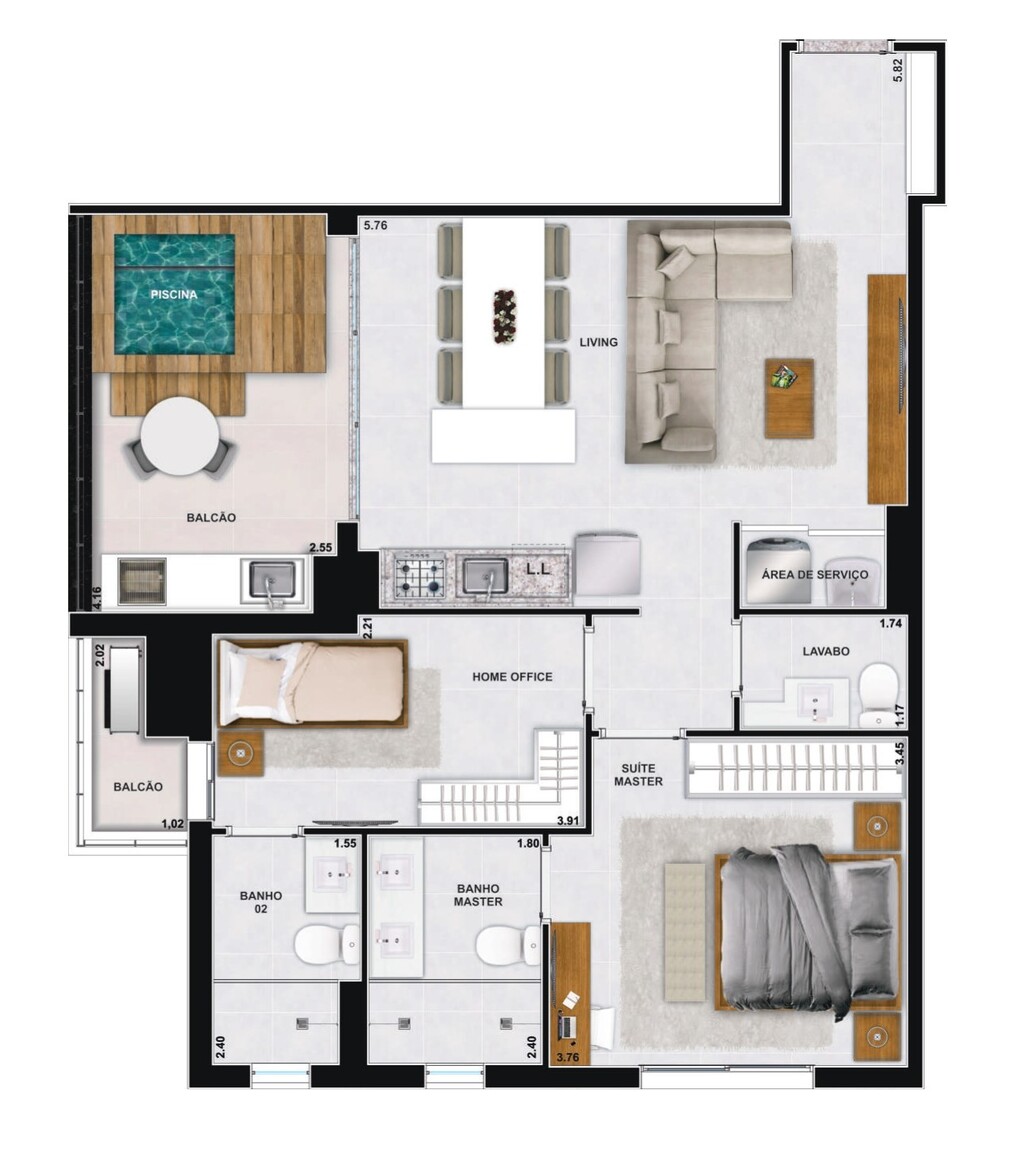 Apartamento, 3 quartos, 93 m² - Foto 44