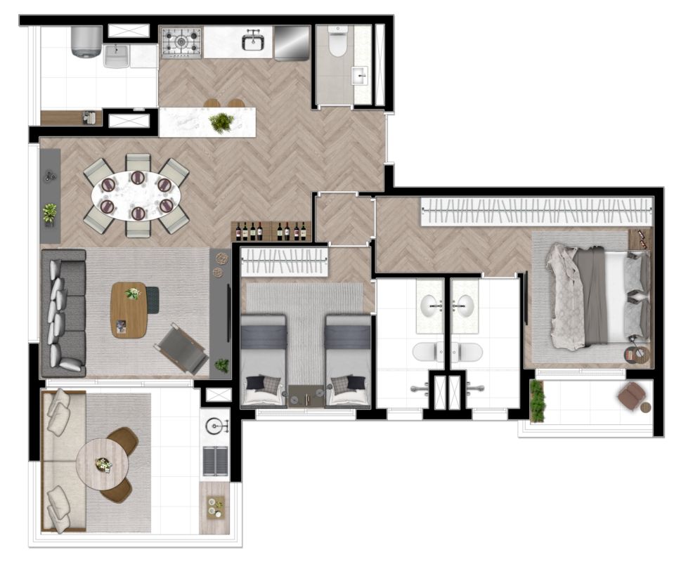 Apartamento à venda com 2 quartos, 97m² - Foto 2