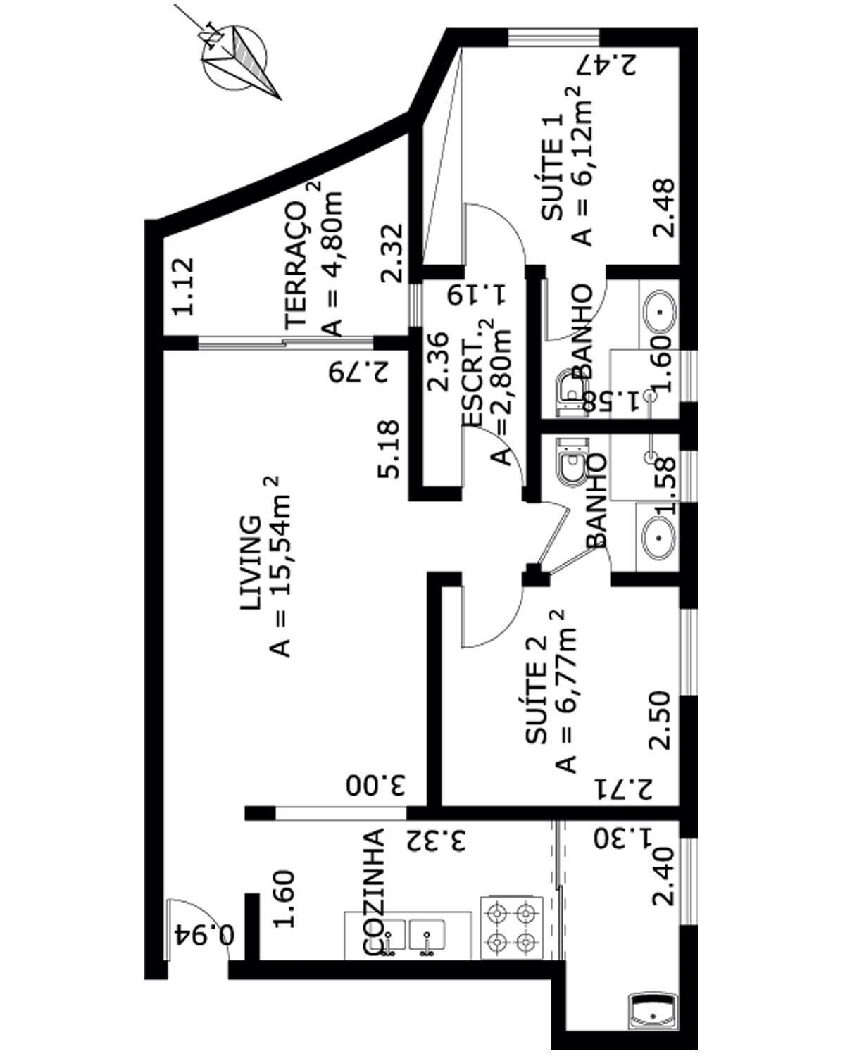 Apartamento à venda com 2 quartos, 68m² - Foto 8