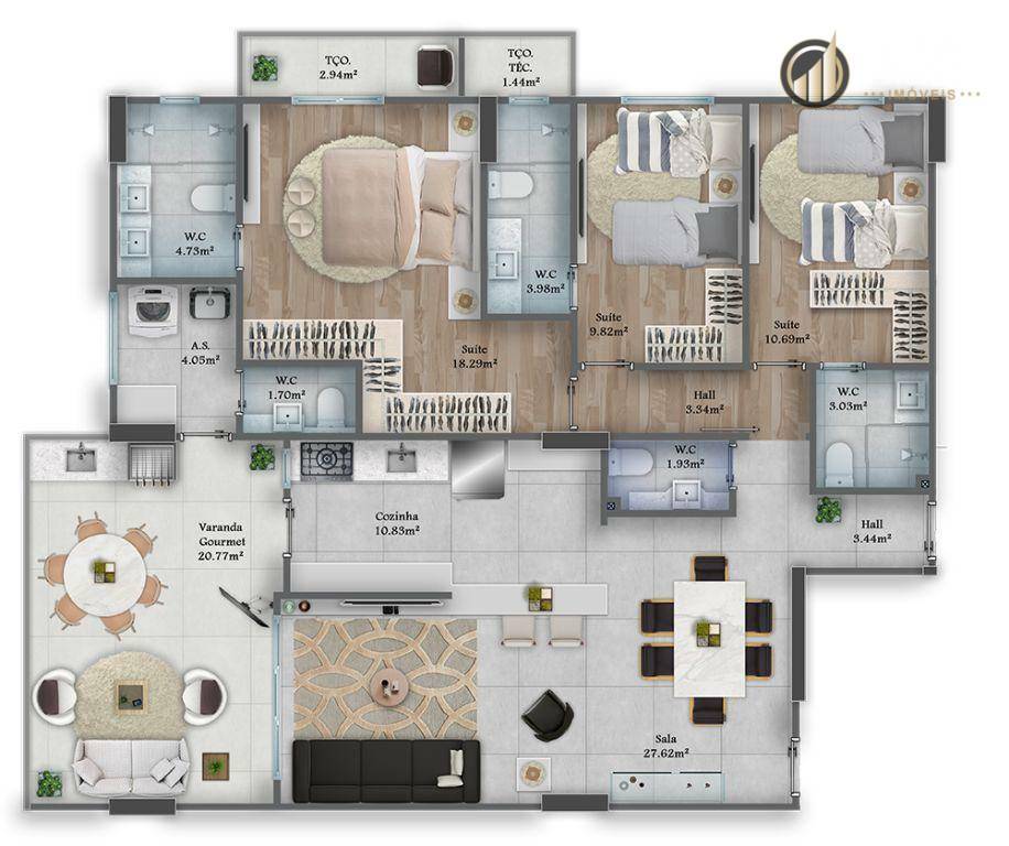 Apartamento à venda com 3 quartos, 127m² - Foto 75