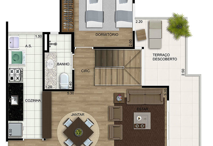 Apartamento à venda com 2 quartos, 57m² - Foto 3