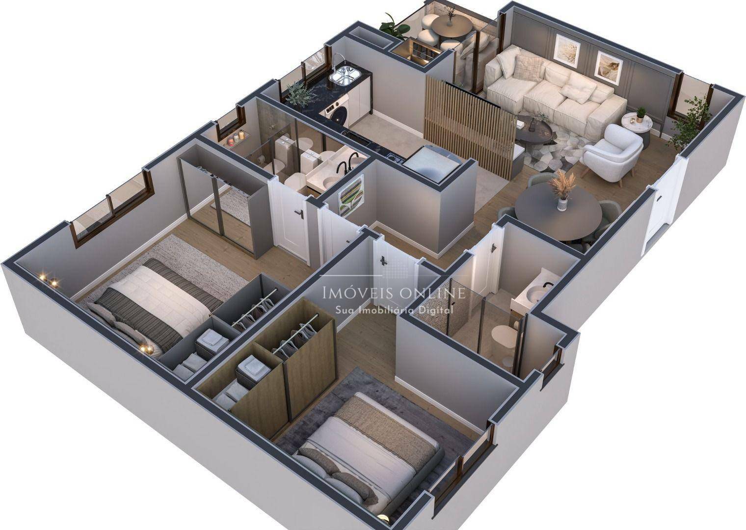 Apartamento à venda com 2 quartos, 71m² - Foto 3