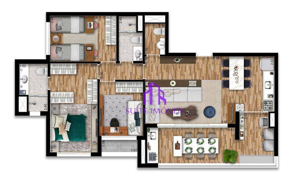 Apartamento à venda com 3 quartos, 66m² - Foto 4