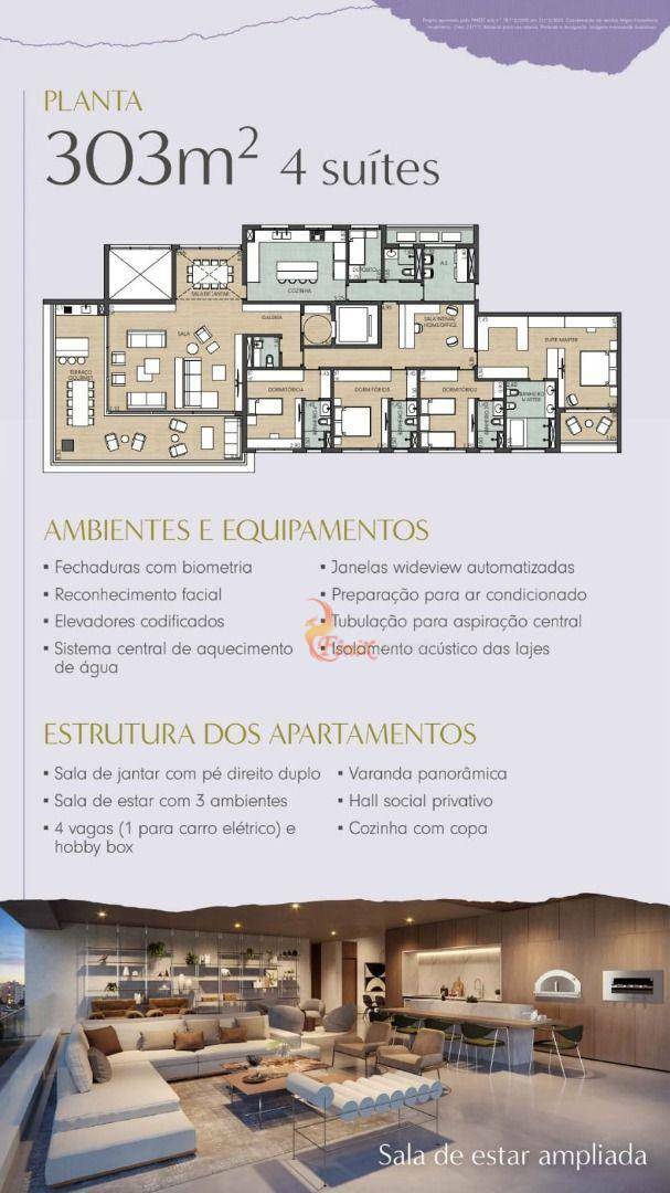 Apartamento à venda com 4 quartos, 303m² - Foto 3