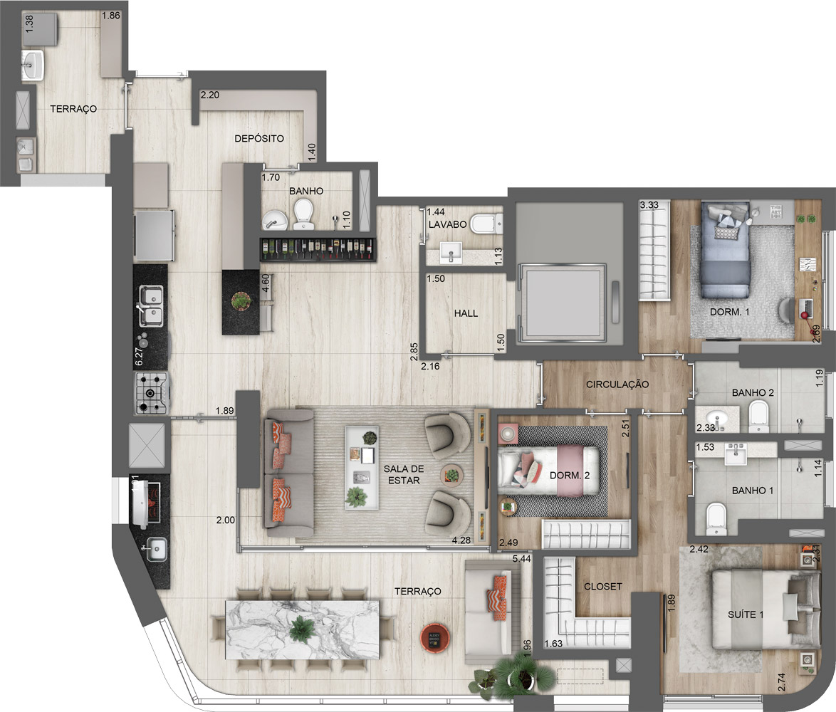 Apartamento à venda com 2 quartos, 134m² - Foto 8