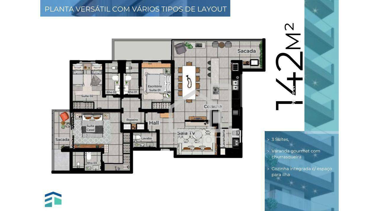 Apartamento à venda com 3 quartos, 142m² - Foto 31