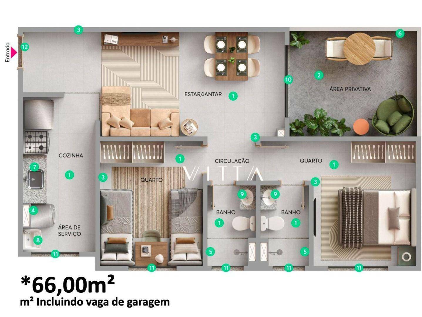 Apartamento, 2 quartos, 55 m² - Foto 11