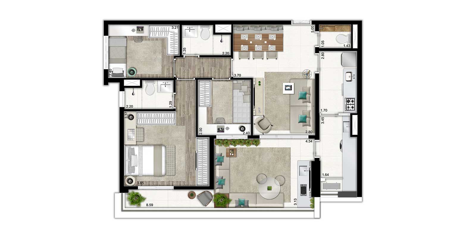 Apartamento à venda com 3 quartos, 121m² - Foto 10