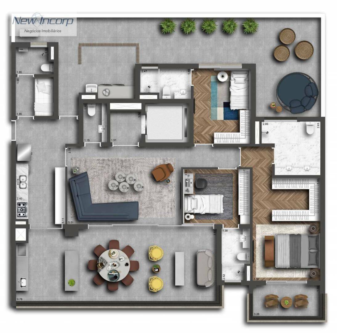 Apartamento à venda com 3 quartos, 173m² - Foto 9