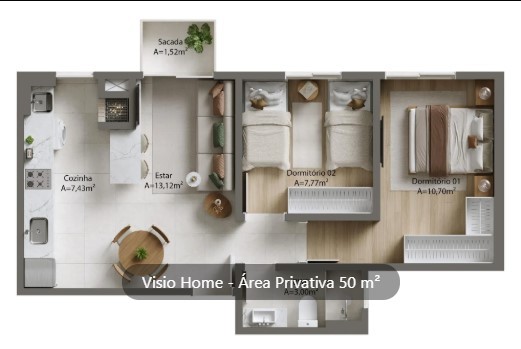 Apartamento, 2 quartos, 51 m² - Foto 5