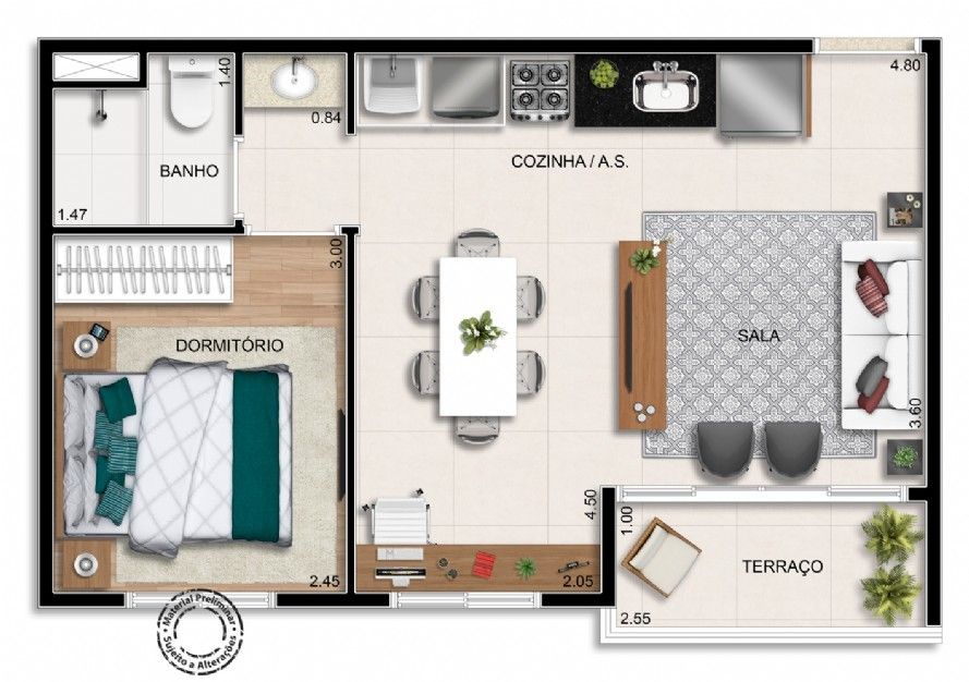 Apartamento à venda com 2 quartos, 48m² - Foto 8