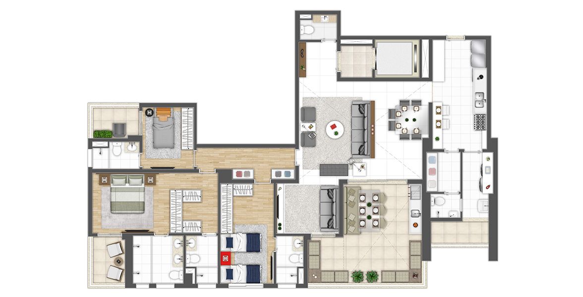 Apartamento à venda com 3 quartos, 185m² - Foto 2