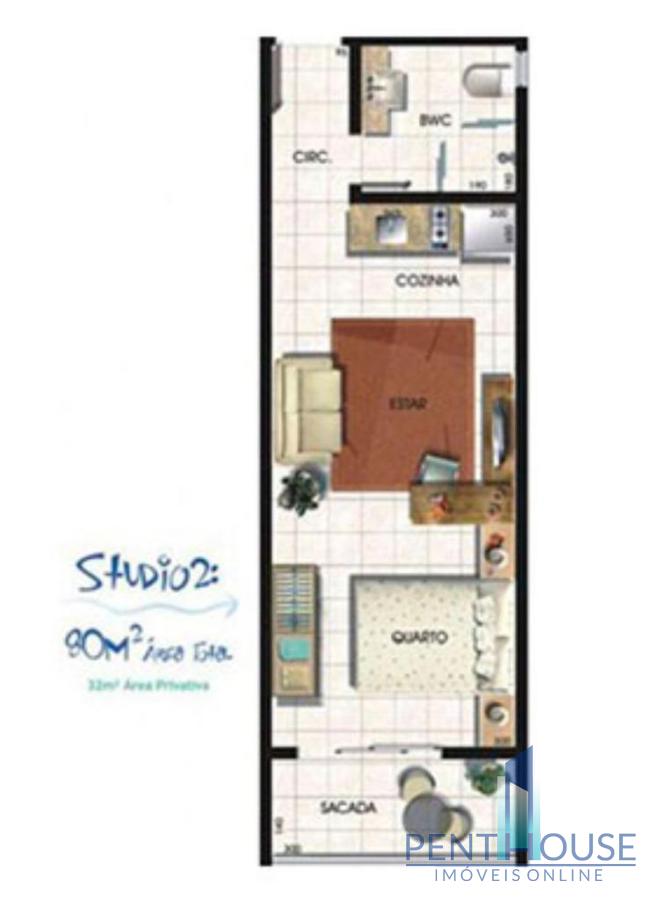 Apartamento à venda com 1 quarto, 33m² - Foto 11