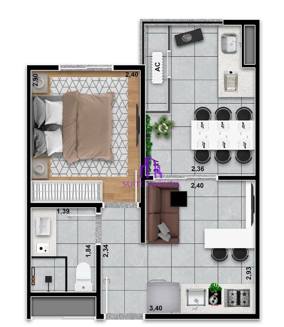 Apartamento à venda com 1 quarto, 30m² - Foto 12