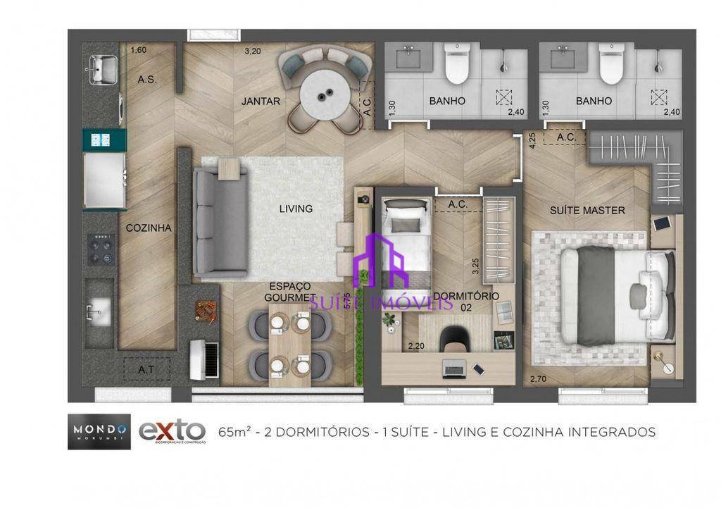 Apartamento à venda com 3 quartos, 137m² - Foto 3