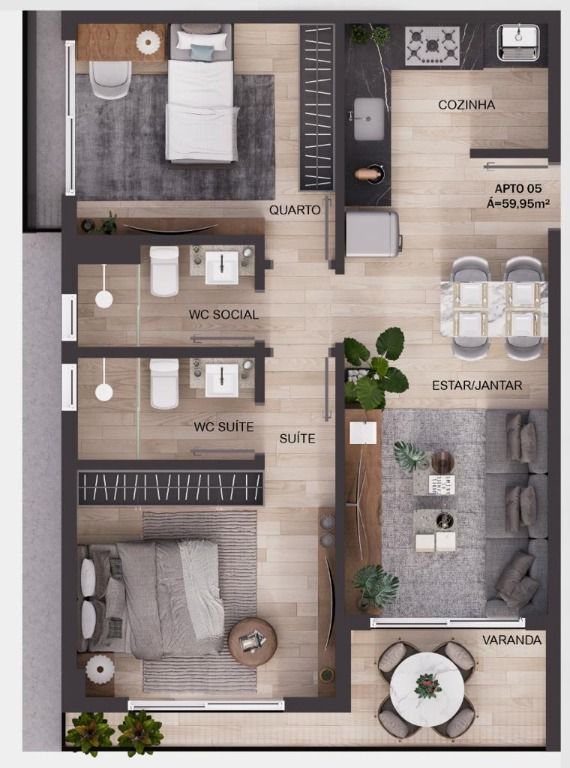 Apartamento à venda com 2 quartos, 59m² - Foto 15