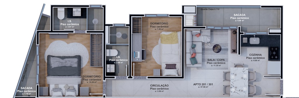 Apartamento à venda com 2 quartos, 57m² - Foto 12