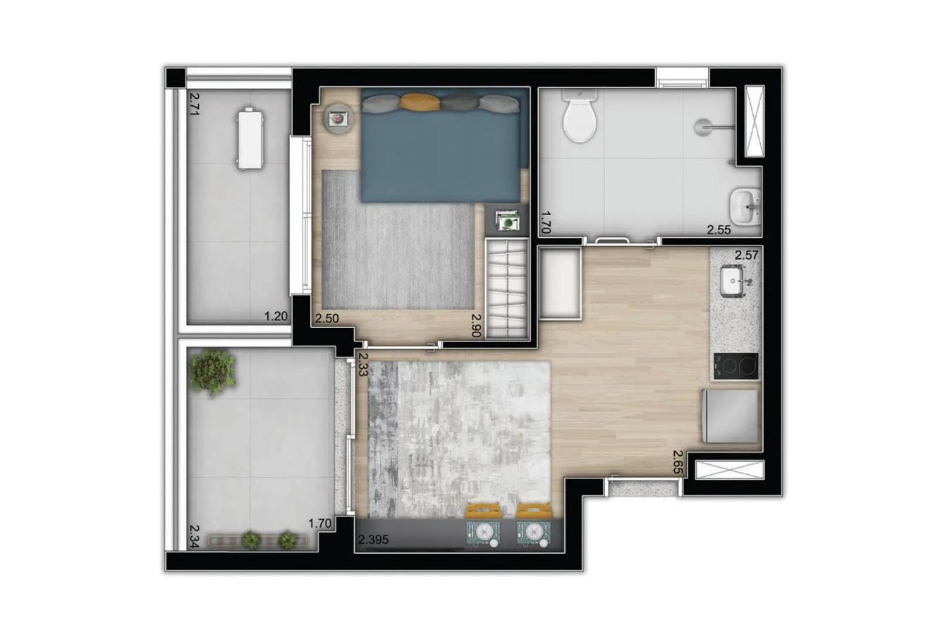 Apartamento à venda com 1 quarto, 2432m² - Foto 22