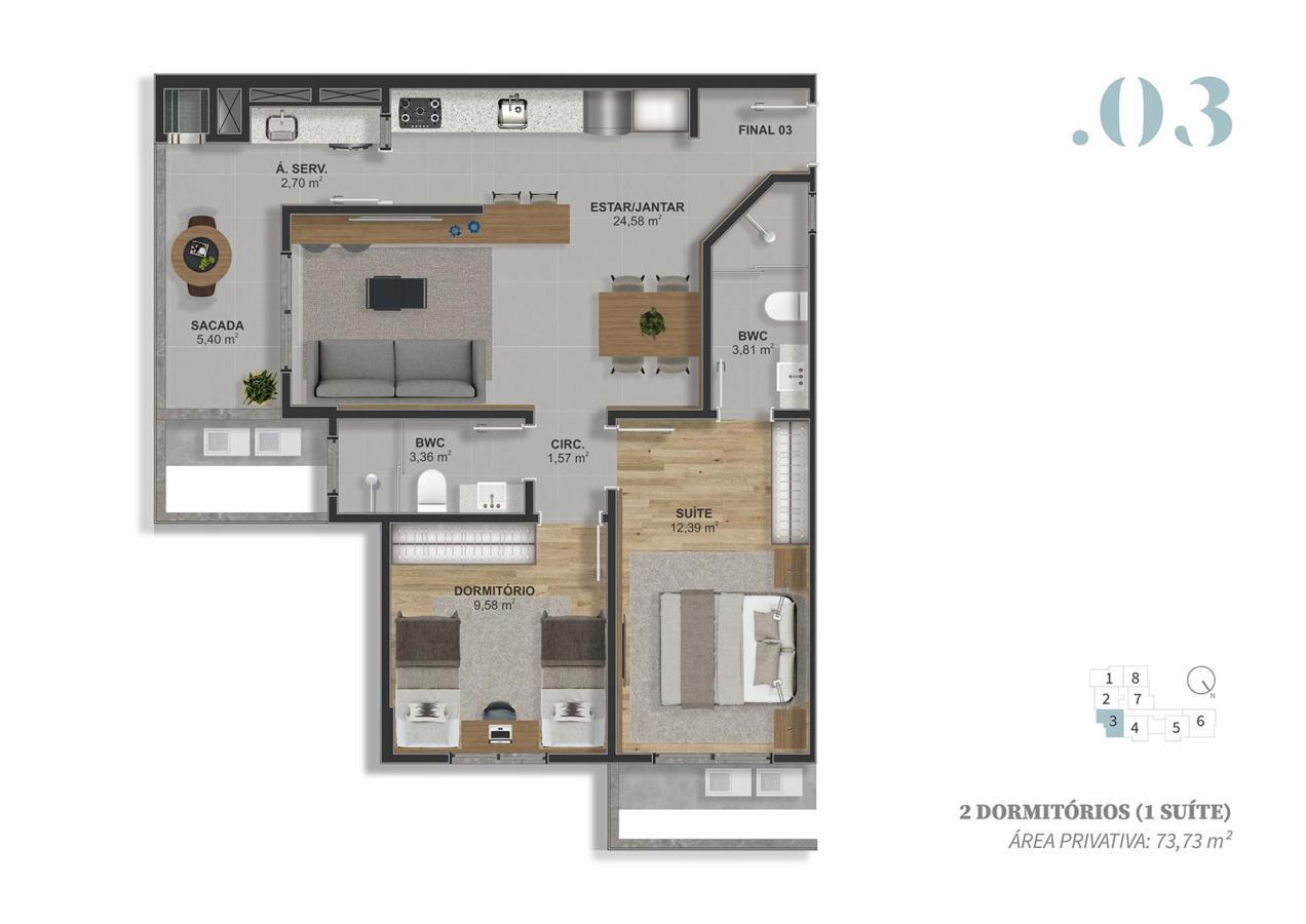 Apartamento à venda com 1 quarto, 54m² - Foto 14