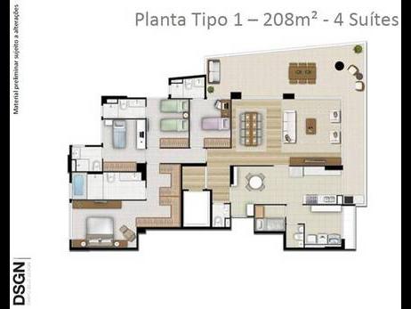 Apartamento à venda com 4 quartos, 210m² - Foto 2