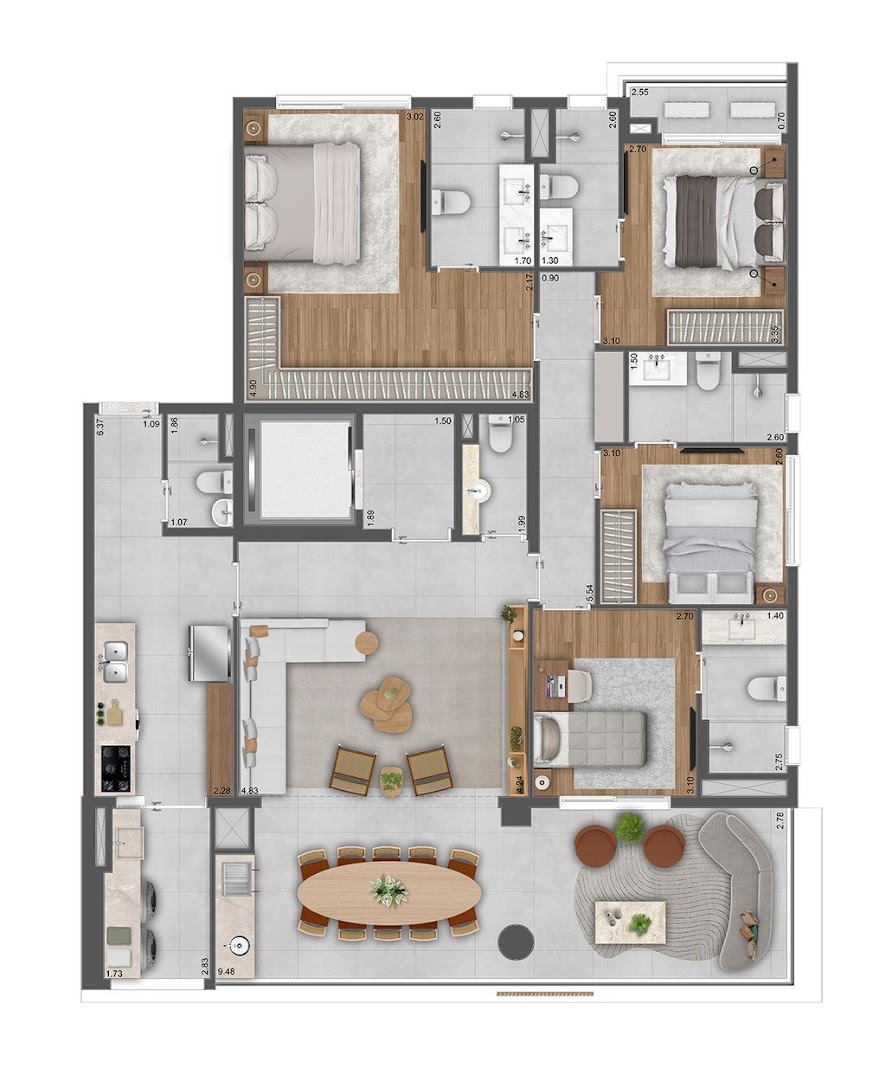 Apartamento à venda com 4 quartos, 221m² - Foto 31