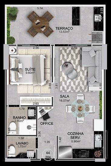 Apartamento à venda com 1 quarto, 54m² - Foto 1