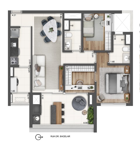 Apartamento à venda com 3 quartos, 83m² - Foto 2