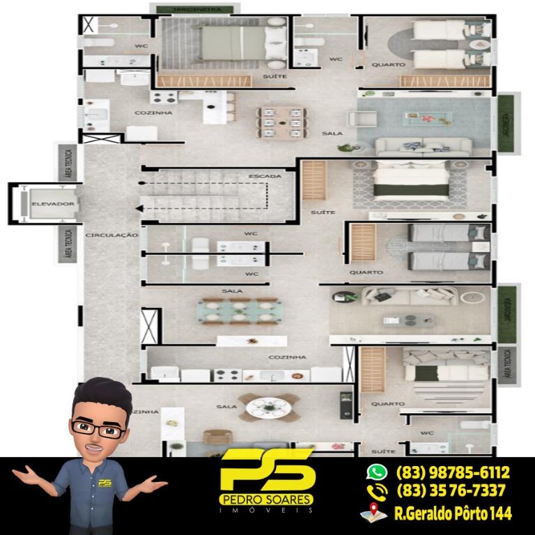 Apartamento à venda com 3 quartos, 59m² - Foto 7