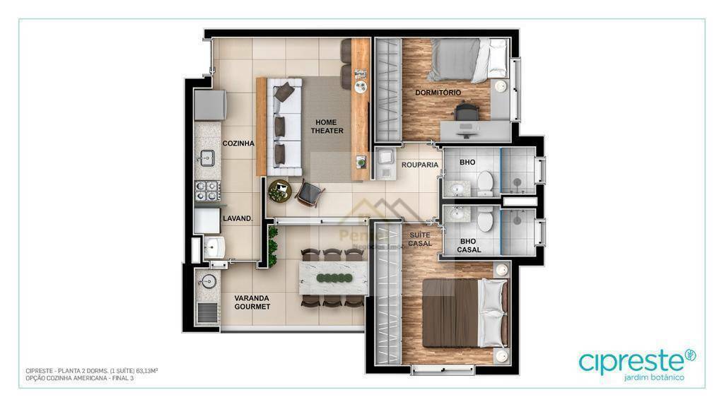 Apartamento à venda com 2 quartos, 65m² - Foto 2