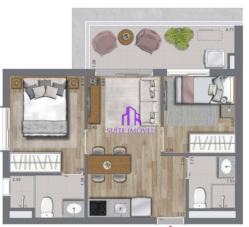 Apartamento à venda com 2 quartos, 46m² - Foto 33