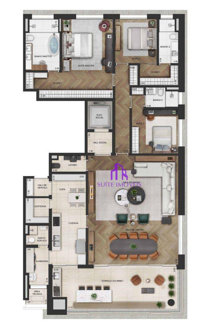 Apartamento à venda com 3 quartos, 230m² - Foto 30