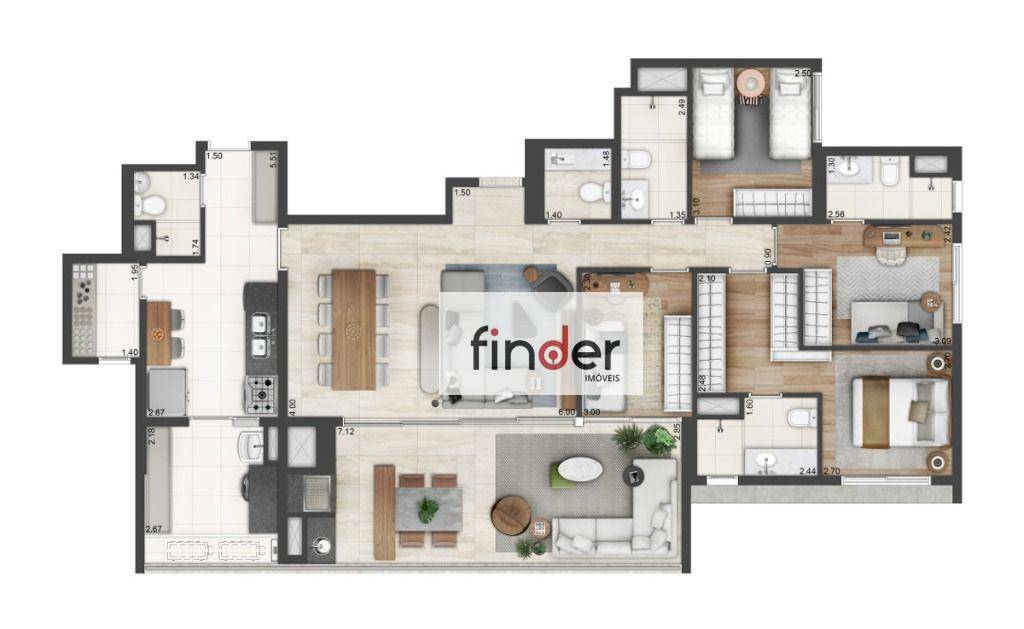 Apartamento à venda com 2 quartos, 142m² - Foto 71