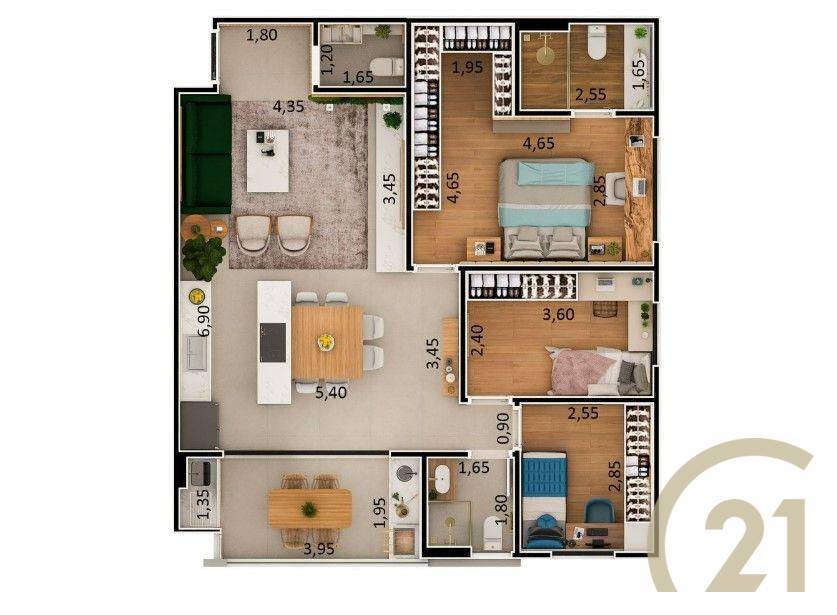 Apartamento, 3 quartos, 98 m² - Foto 4