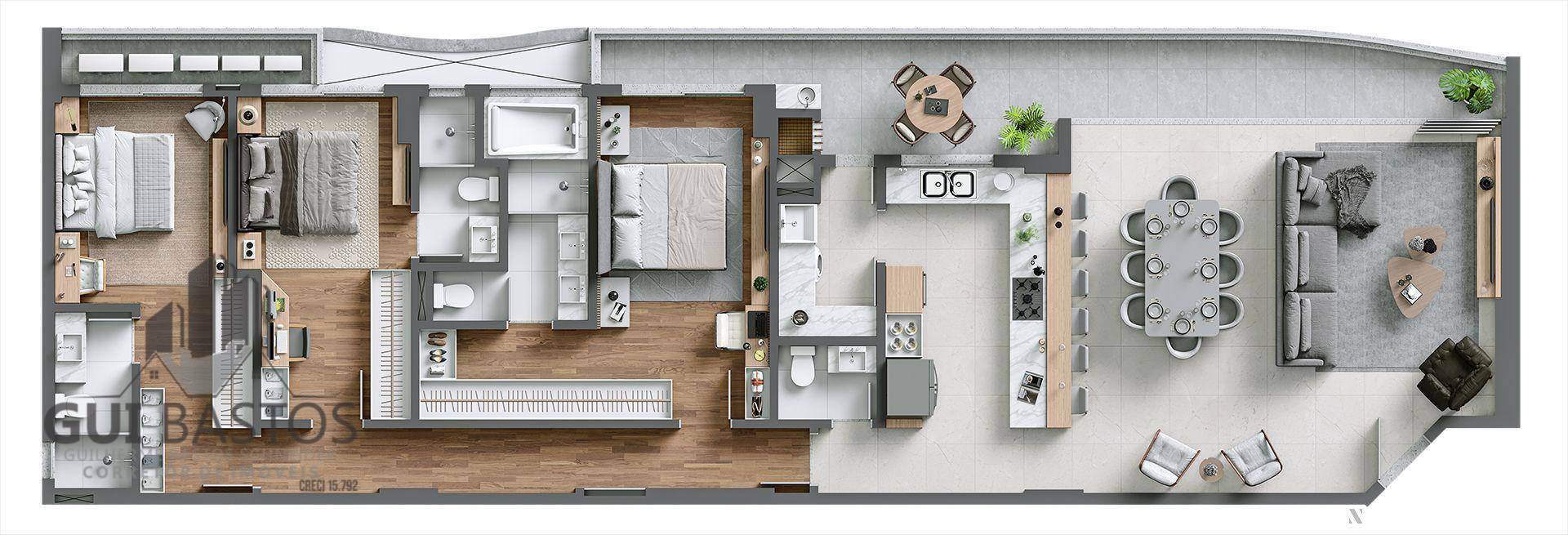 Apartamento à venda com 3 quartos, 173m² - Foto 12