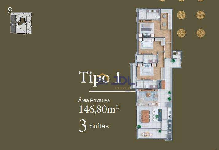 Apartamento à venda com 3 quartos, 146m² - Foto 9