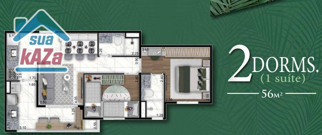 Apartamento à venda com 2 quartos, 56m² - Foto 4