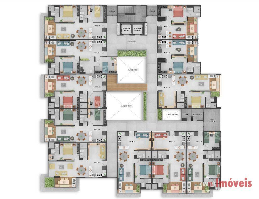 Apartamento à venda com 1 quarto, 62m² - Foto 2