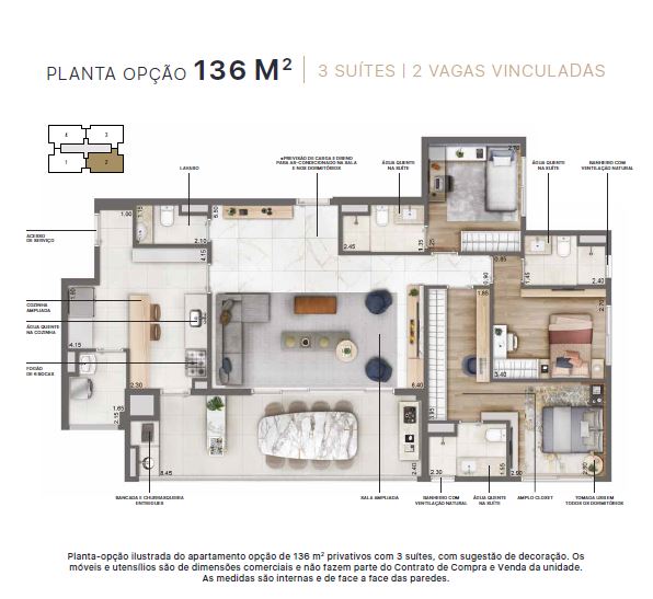 Apartamento à venda com 3 quartos, 136m² - Foto 17