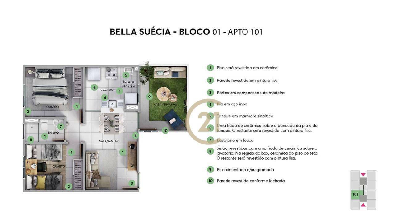 Apartamento à venda com 2 quartos, 39m² - Foto 7