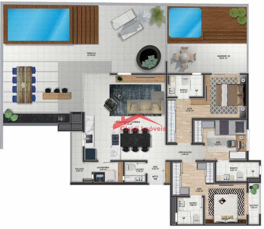 Apartamento à venda com 3 quartos, 191m² - Foto 7