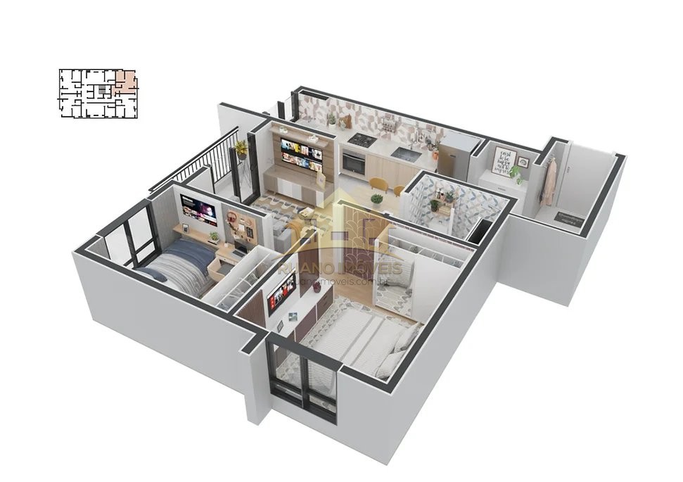 Apartamento à venda com 2 quartos, 40m² - Foto 7