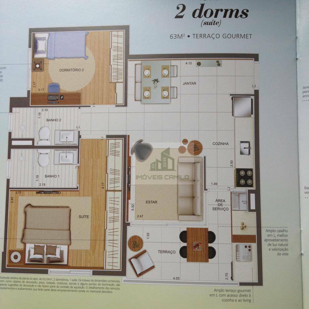 Apartamento à venda com 2 quartos, 63m² - Foto 6